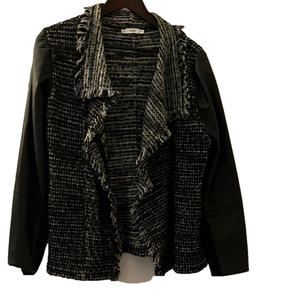 Vince Black Blazer with Fringe Trim